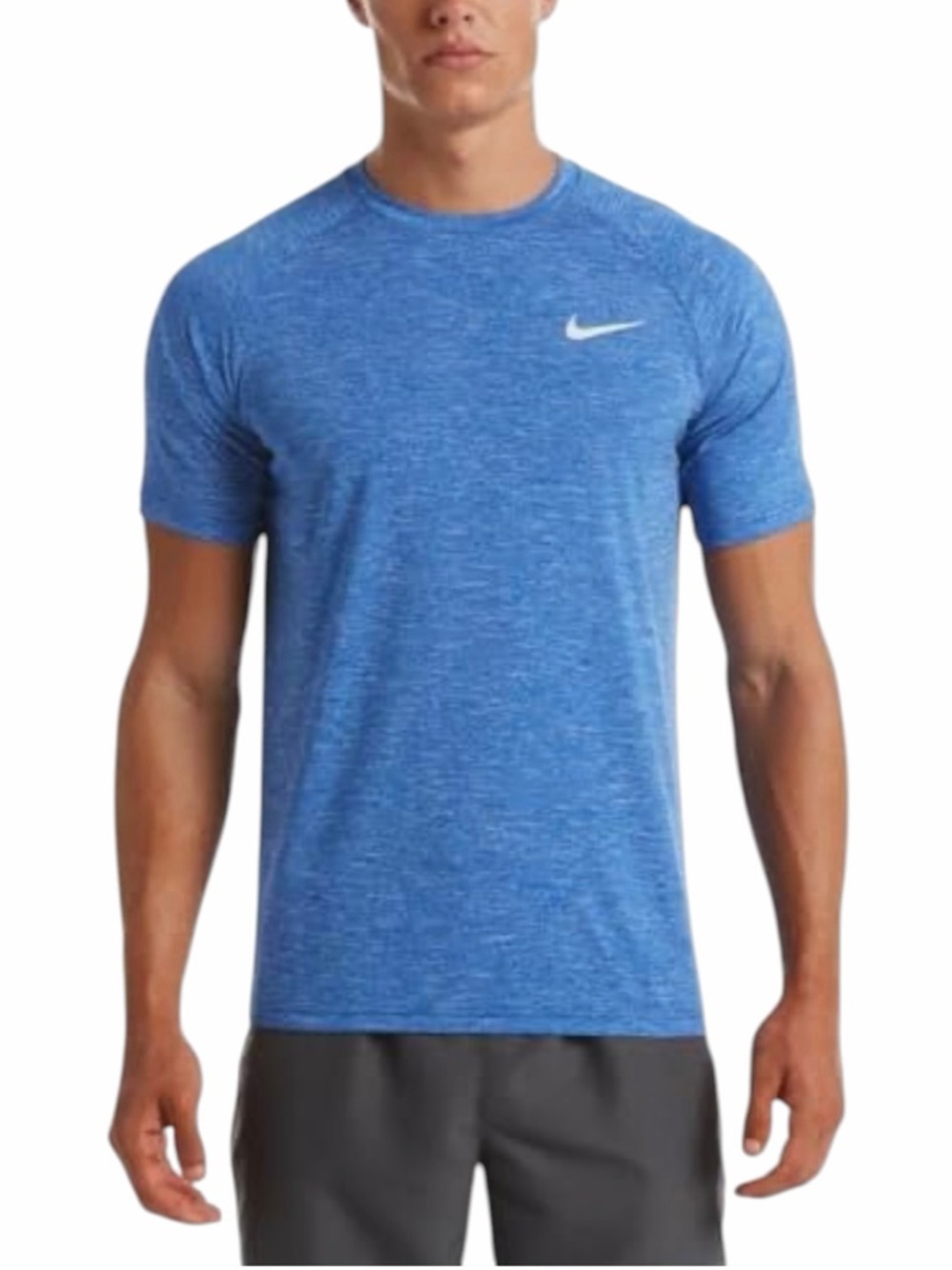 Nike Heathered Blue Short Sleeve Dri-FIT UPF 40+ Hydroguard Swim Shirt